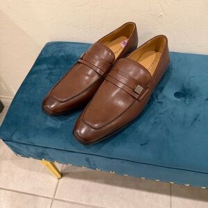 Calvin Klein Rich Brown Leather Loafers